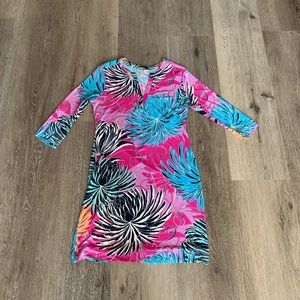 BANANA REPUBLIC PINK MULTICOLORED FLORAL DRESS